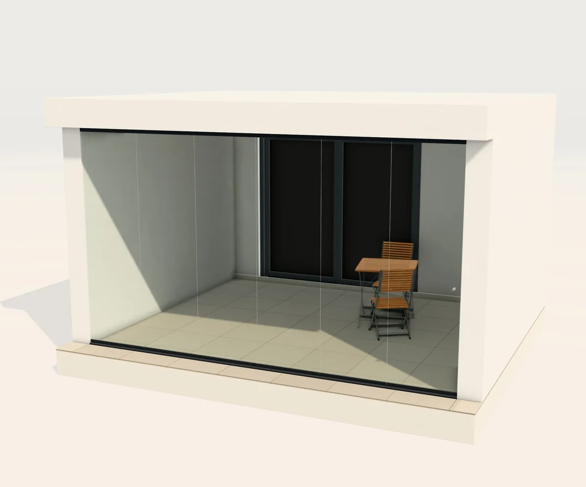 Cortina de cristal en el configurador 3D