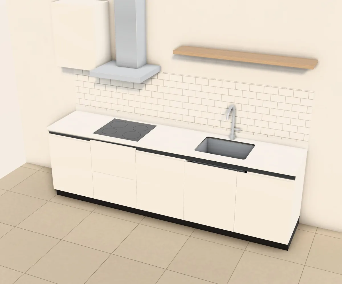 Encimera de cocina en el configurador 3D